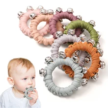 

1Pcs Baby Toys Cotton Cloth Braided Handmade Baby Teether Ring Creative Music Rattle Newborn Toy Kids Birthday Gifts