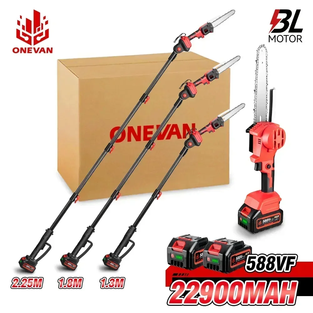 Onevan 8 Pollici Brushless Asta Telescopica Motosega Elettrica Altezza Scalabile Sega Da Potatura A Batteria Utensile Elettrico Per Batteria Makita 18