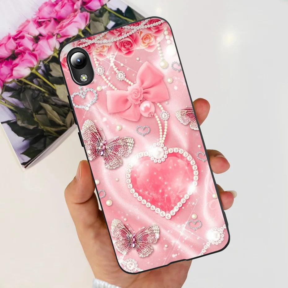 Lovely Printing Black Silicon Soft Back Cover Phone Case
