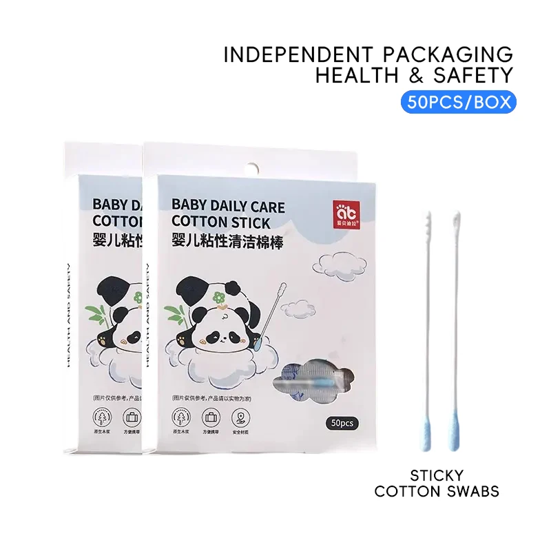 baby sticky cotton swab double tips ear and nose multifunctional cleaning stick Bamboo Cotton Swab buds Makeup Cleaning Kid Baby