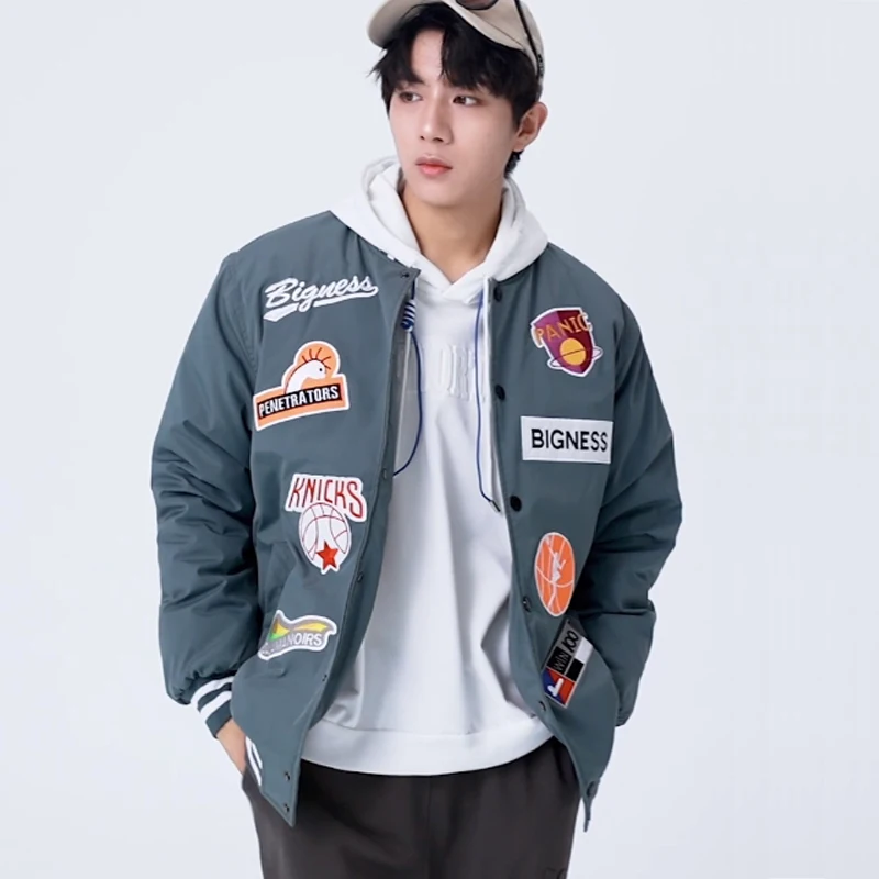 

Winter Vintage Baseball jacket Men Hip Hop Bomber Jacket Male Cotton Padded Zipper Pilot Couple Streetwear warm varsity jacket