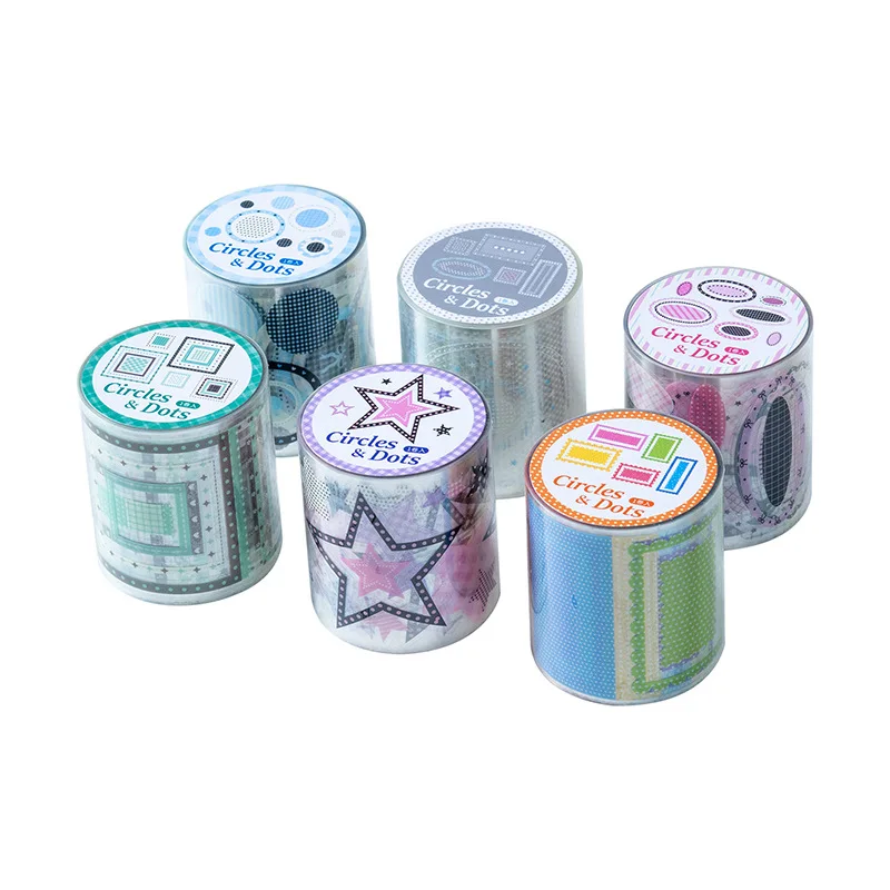 1pcs/1lot 장 접착 테이프 원형 및 점 무늬 정크 저널 DIY 종이 일본 마스킹 스크랩북 스티커