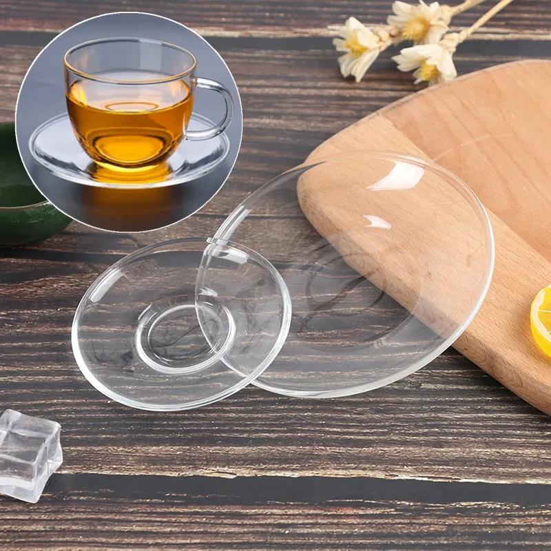 Glass Saucer Heat Resistant For Tea Coffee Drink Cups Mug 1pc