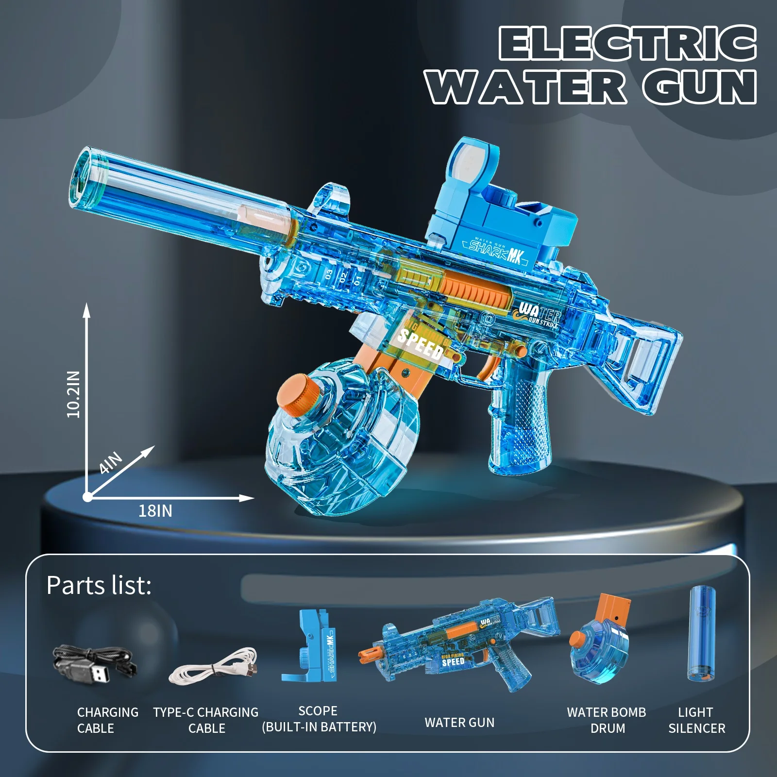 Large Capacity Automatic Water Absorption Water Gun Toys for Kids Electric Water Gun with Lights Outdoor Beach Parent-child Game 2