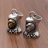 Free Shipping Punk Stainless Steel Silver Color Black Plated Fire Eagle Biker Motorcycle Tinkle Gold Plated Bell Pendant Jewelry 5