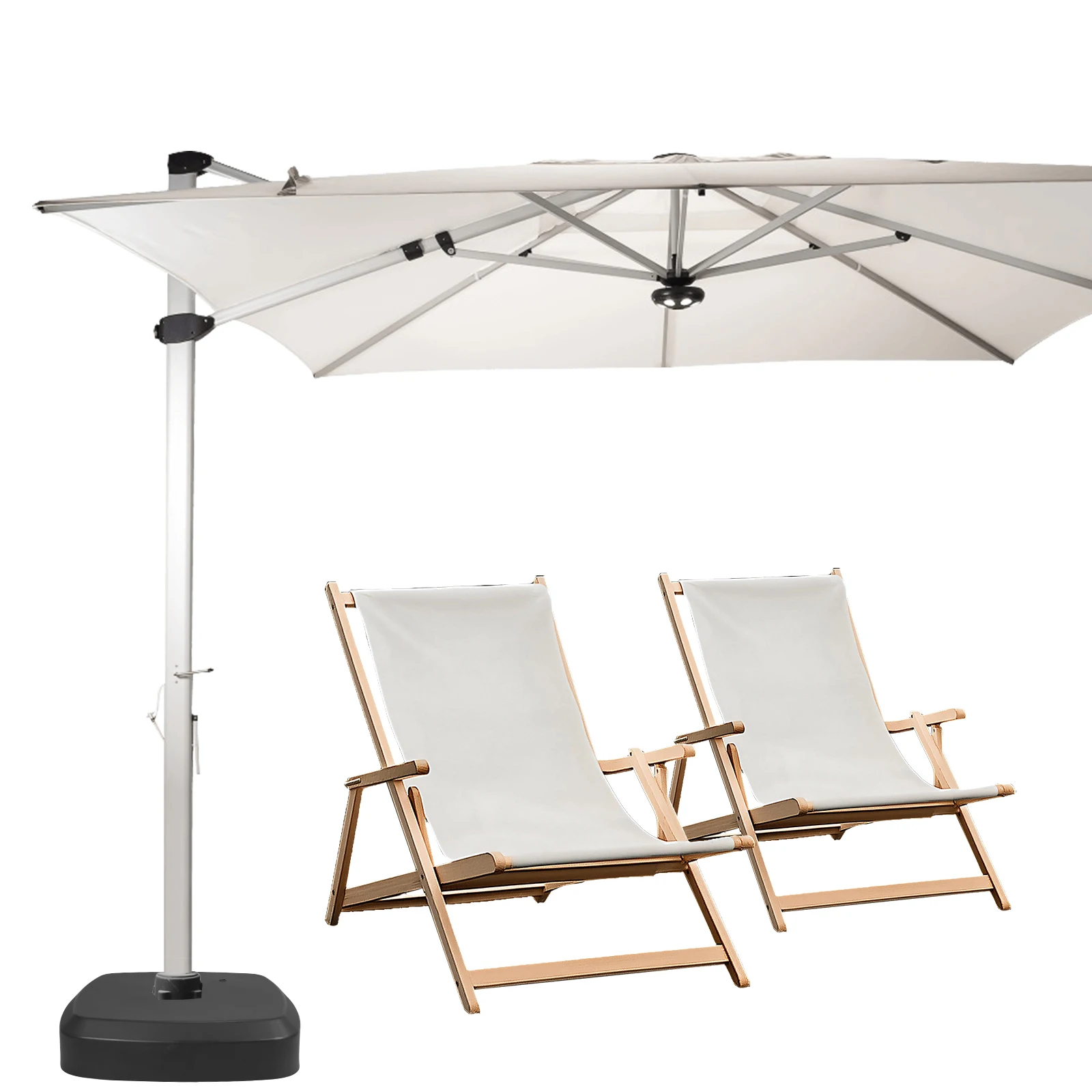 Resin Cantilever Umbrella Base with Wheels for Patio and Lawn