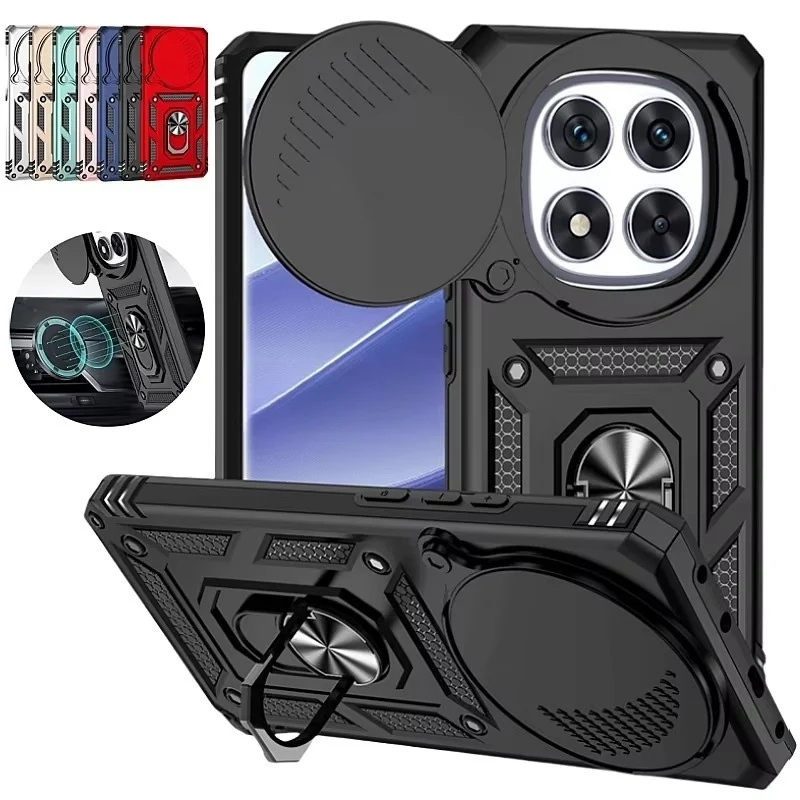 Armor Funda Slide Camera Lens Protect Phone Case For Xiaomi Poco X7 5G Pocox7 Pocco Poxo Poko Little X7 X 7 7X 5G Back Cover phone case