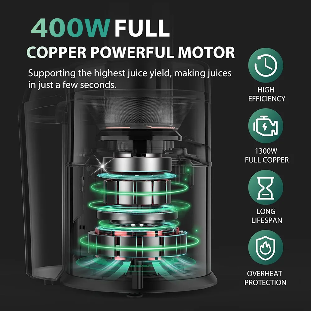 EXSAMO 1L 4 IN1 Electric Orange Juicer Extractor Machine 1500W High Power Speed Multifunction Vegetable Meat Fruit Juice Blender 6