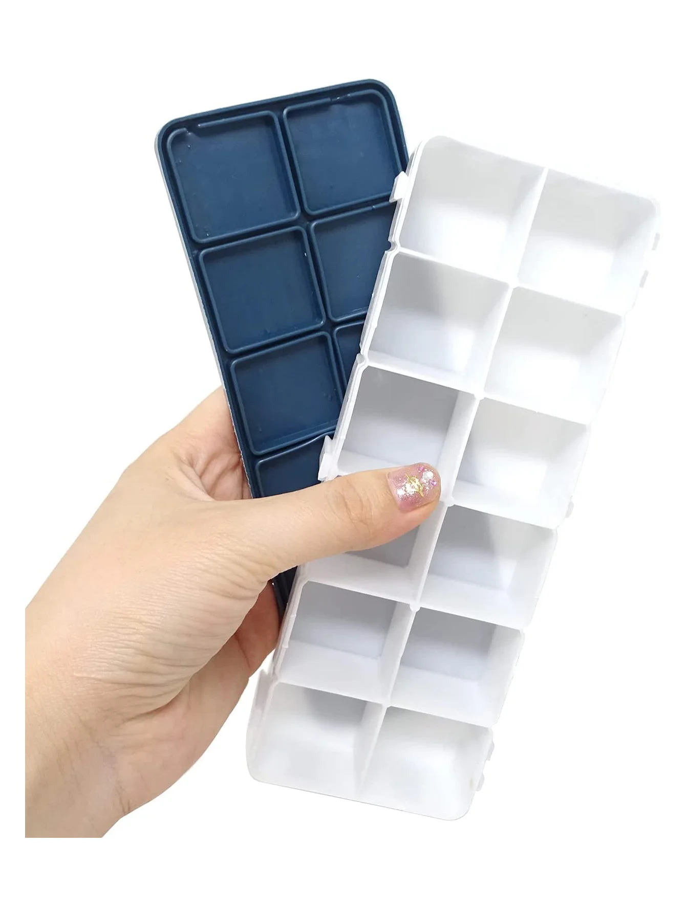 Bview Art 12 Compartments Plastic Paint Palette Paint Tray with Soft Lid for Watercolors, Gouache, Acrylic and Oil Paint 3