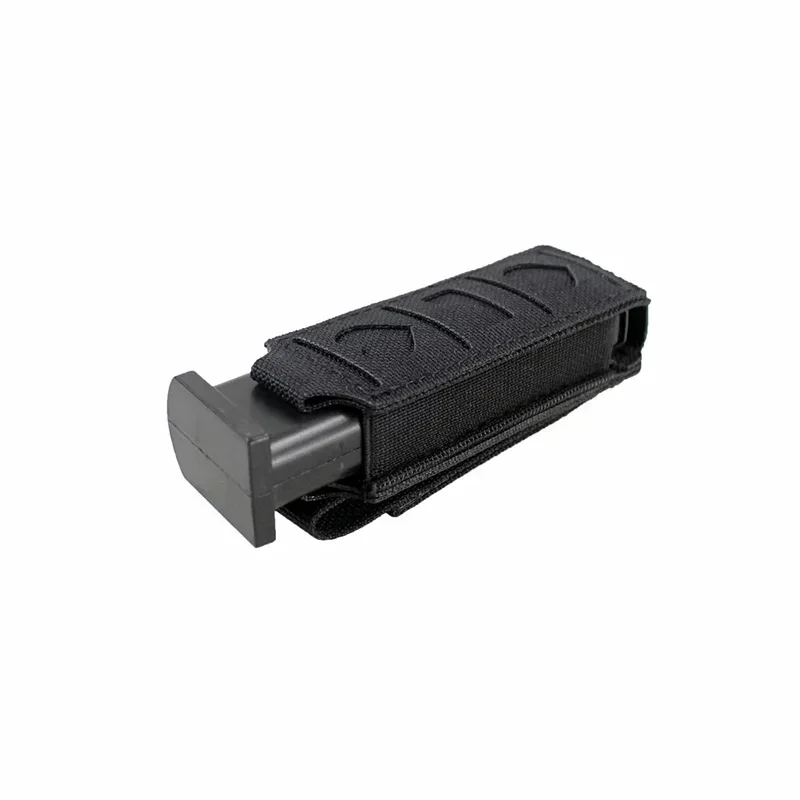 Tactical 9mm Molle Single Magazine Pouch Multi-tool Pouch Elastic Pistol Waist Belt Flashlight Holster Tool Holder