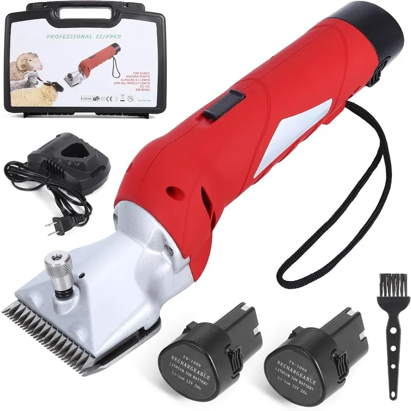 

Cordless Horse Clipper, Rechargeable Battery Powered Animals Shears Grooming Tools for Shaving Fur Wool Tool, Large Livestocks