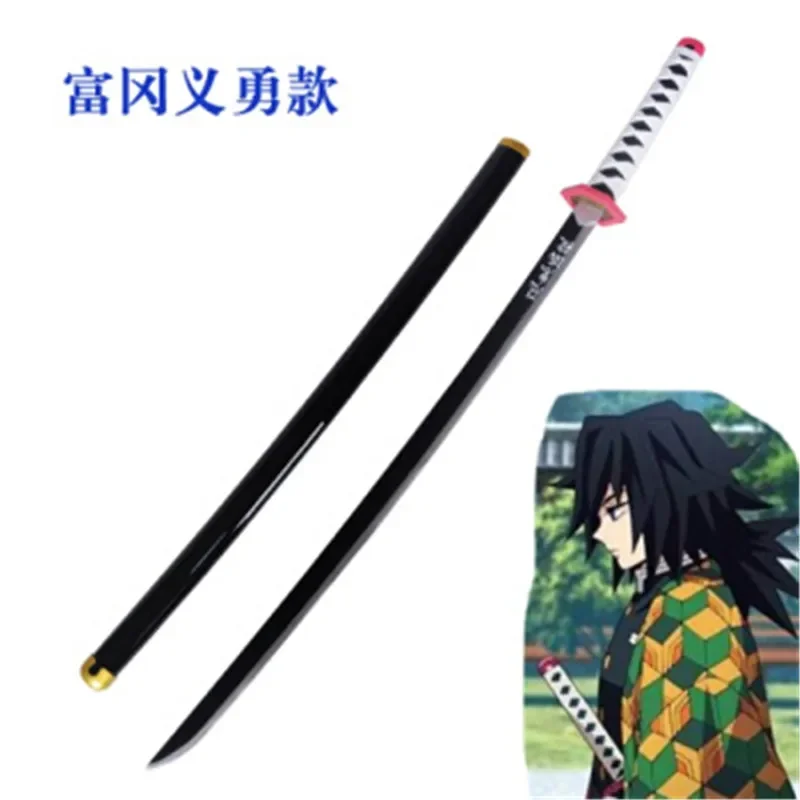 Kimetsu No Yaiba Spada Arma Demon Slayer Tomioka Yoshio Cosplay Prop Agatsuma Zenitsu Anime Ninja Knife Wood 104Cm Katana Prop