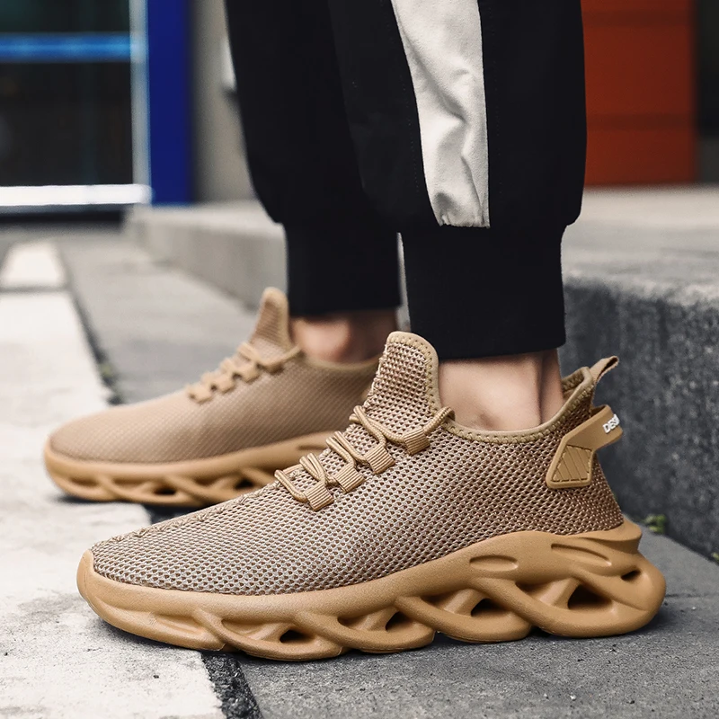 Brown breathable running sneakers—lightweight & designed for comfort.+5