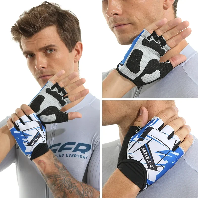 X-Tiger 3D GEL Shockproof Sports Gloves Half Finger Mountain Road Bike Gloves Cycling Gloves 6