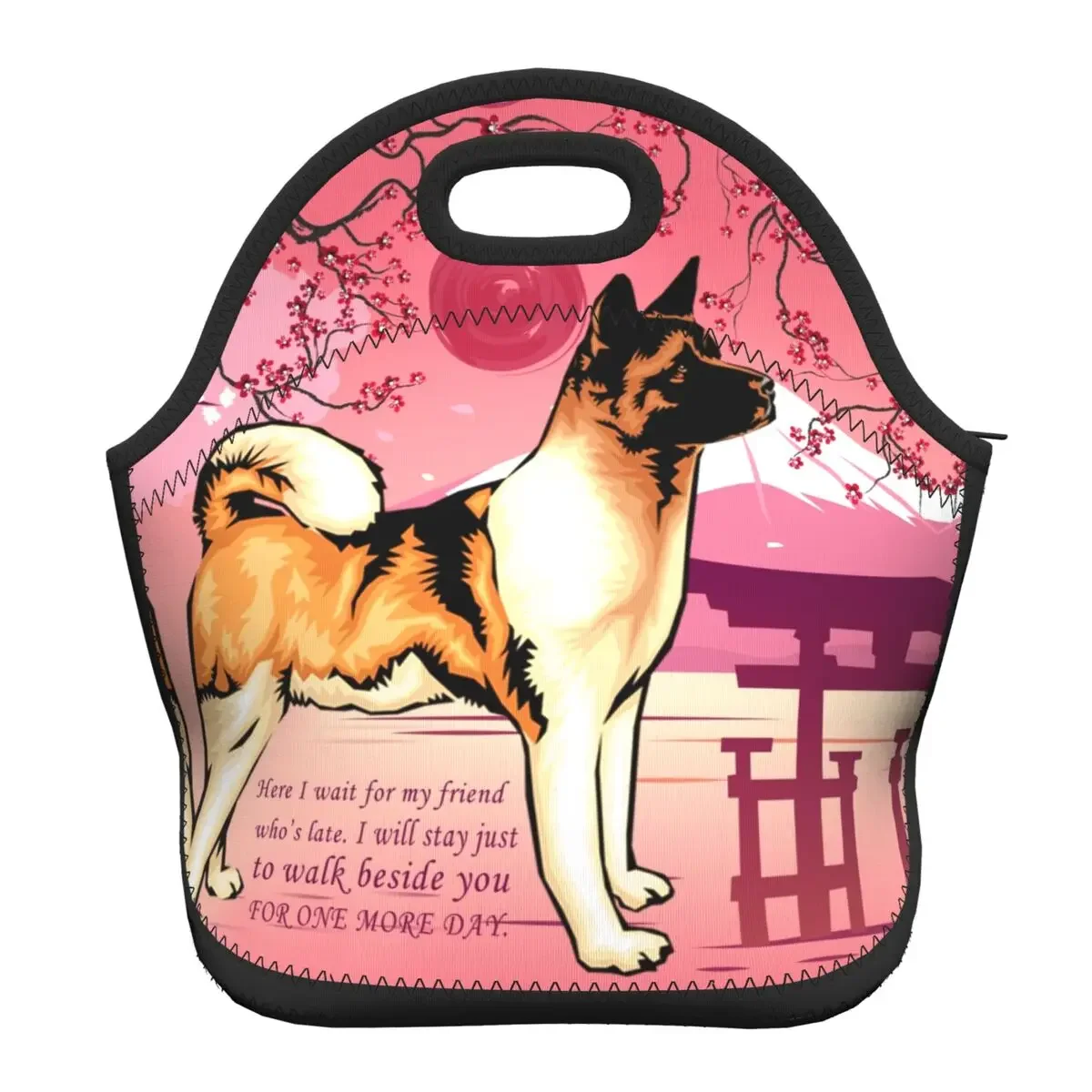 

Неопреновая японская термо-изолированная сумка для ланча Akita для собак, Женский японский Ланч-контейнер Inu для щенков для работы, школы, путешествий, коробка для еды