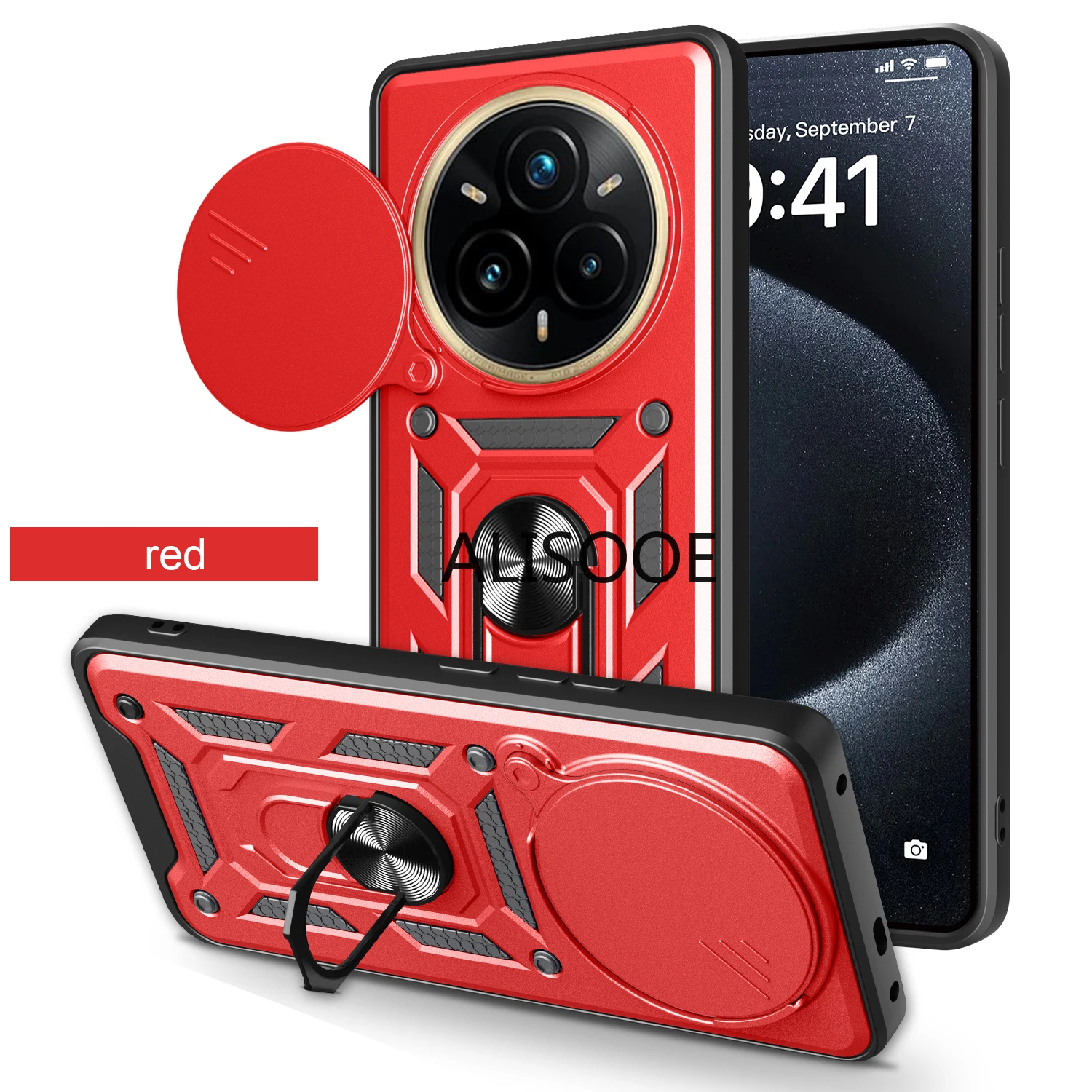 Armor Slide Camera Ring Stand Protective Case - Shockproof  Cover