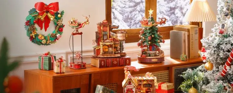 Robotime Rolife Christmas Melody Tree Music Dearmer Boxes 3D