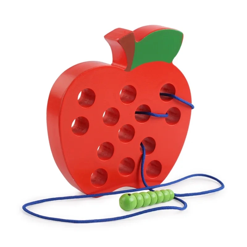 Montessori Toys Wood Apple Magnetic Wooden Toys Educational For Kids Puzzle Game Color Sorting Baby for Children Gifts
