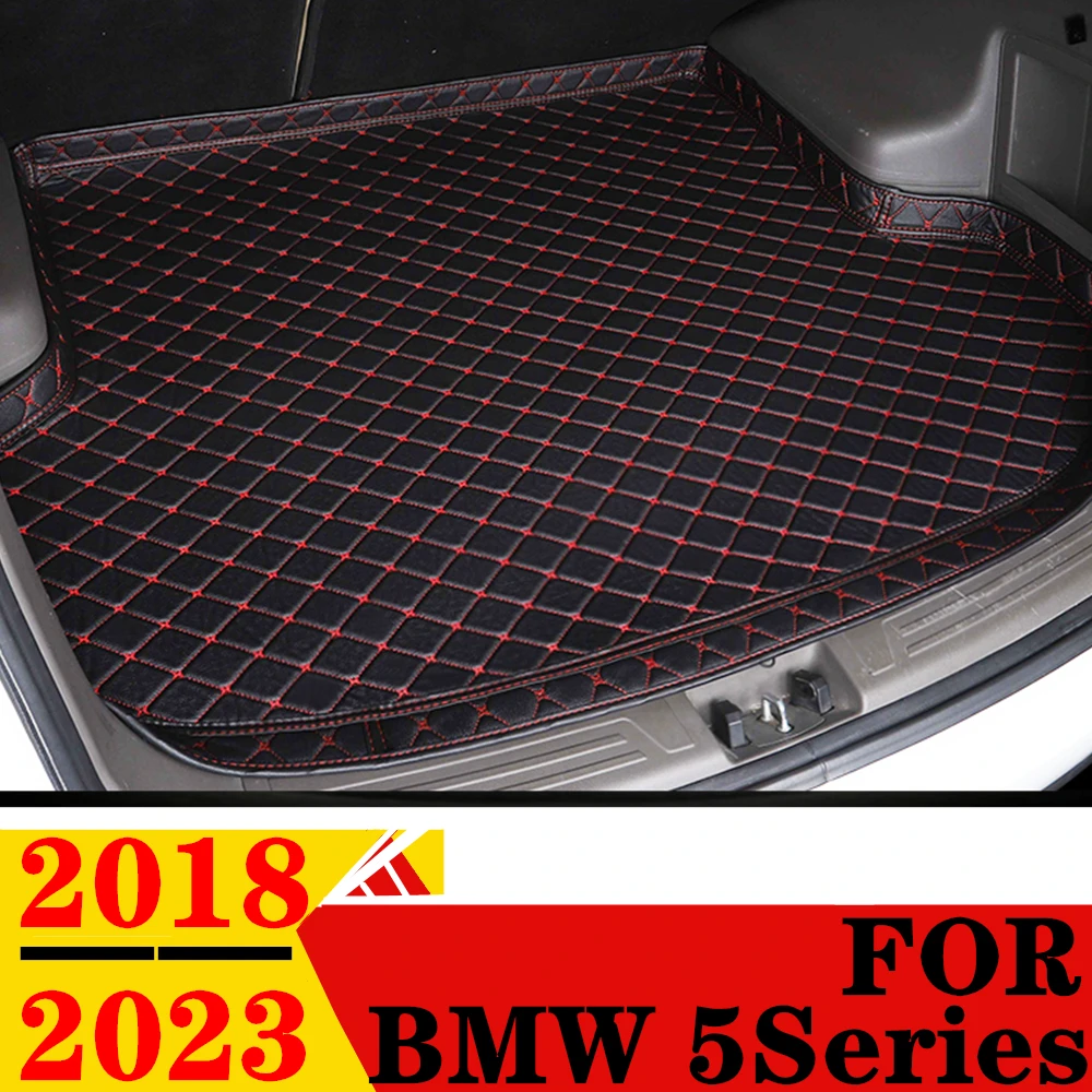 

Высококачественный коврик для багажника автомобиля для BMW 5 серии 2023 2022 2021 2020 2019 2018 XPE, кожаный задний багажник, подкладка для багажа, задняя грузовая подкладка