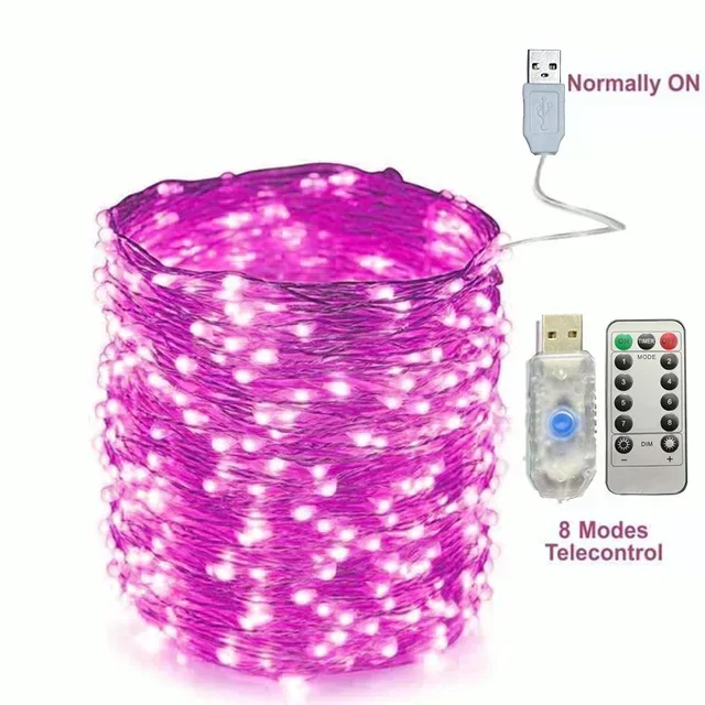 ตัวเลือกสินค้า โคมไฟ USB LED รีโมทคอนโทรล 8 ฟังก์ชั่น ตกแต่งบ้าน งานแต่งงาน คริสต์มาส