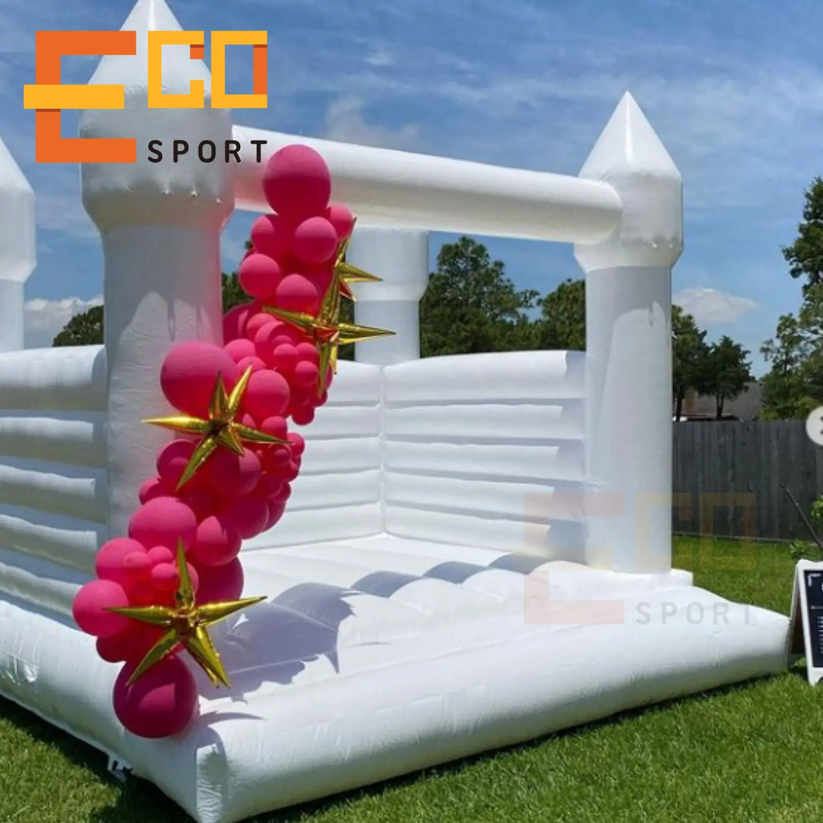 7 Days Arrive White Pink Bounce House Jumping Blue Inflatable Bouncy Castle Ball Pit With Air Blower For Rental Business