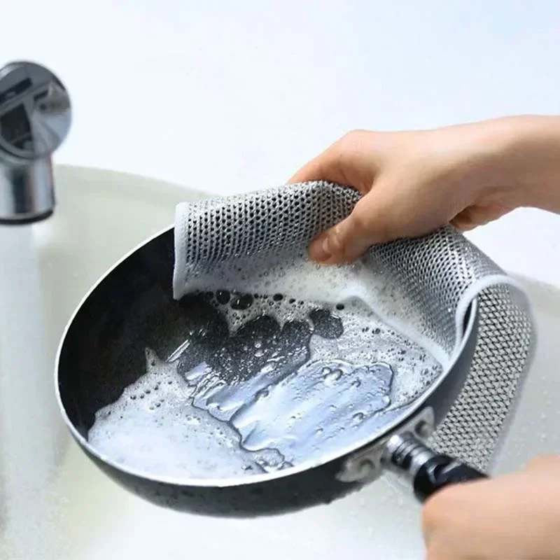 Silver Wire Cleaning Cloth Oil Free For Grids Kitchen Stove Dishwashing And Pot Washing Household Cleaning