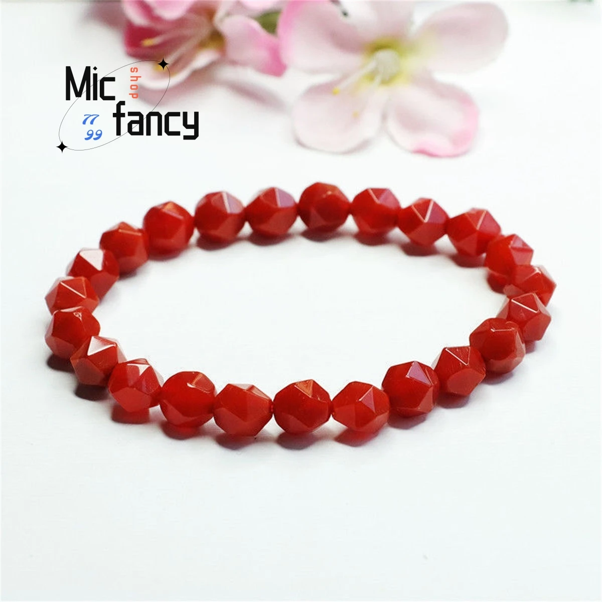 

Natural South Red Agate Cut Irregular Bead Bracelet Personalized Men Women Simple Generous Retro Style Fashion Fine Jewelry Gift