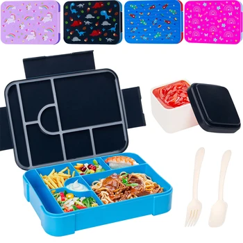 1330ml Adorable Pattern Kids Lunch Box Portable Divided Microwave Oven Bento Box Leakproof Food Container For School Kitchen