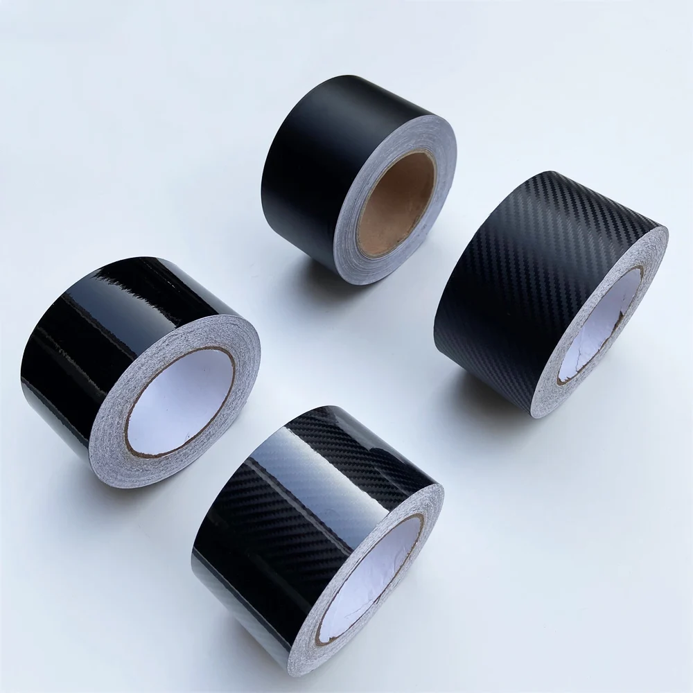 블랙 탄소 섬유 비닐 레이싱 스트라이프 광택 매트 비닐 랩 필름 자동차 스티커, 자동차 후드 지붕 데칼, 3 cm, 5 cm, 7 cm, 10cm