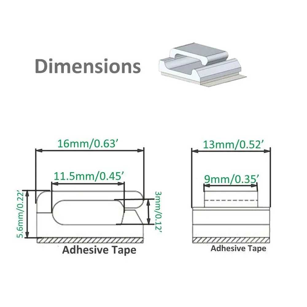 Self-adhesive Wire Bundle Holder Tie Mount Clip for10mm Wide Fix LED Strip Lights Connector Suitable Led Strip Holder
