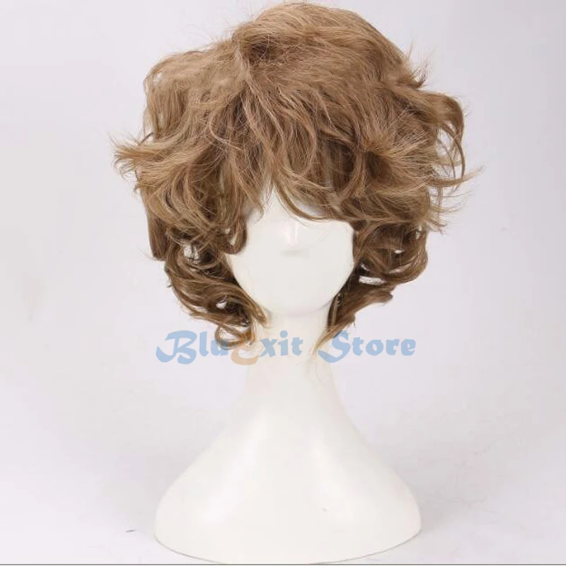 Halloween Synthetic Hair Cosplay Bilbo Short Curly Cosplay Wig Brown Hair for Adult AliExpress