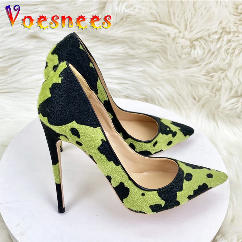 

Comfortable Shallow Cut Women Single Shoes Sexy Camo Graffiti High Heels 12CM Fashion Party Slip On Pumps Everyday Work Shoes