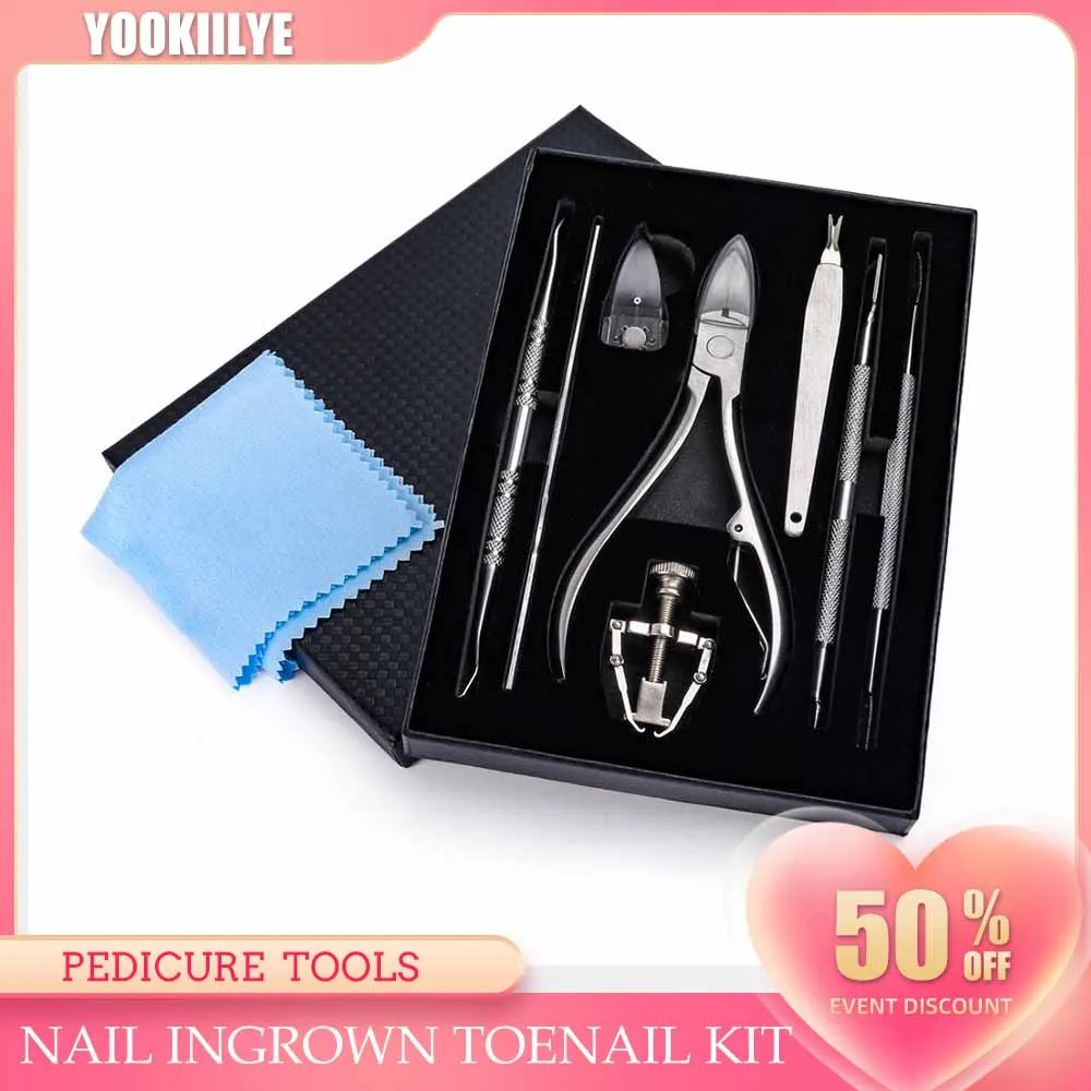 8Pcs/set Professional Pedicure Tools Ingrown Toenail Tools Kit Nail Care Ingrown Toenail Removal Correction Clippers Foot Care