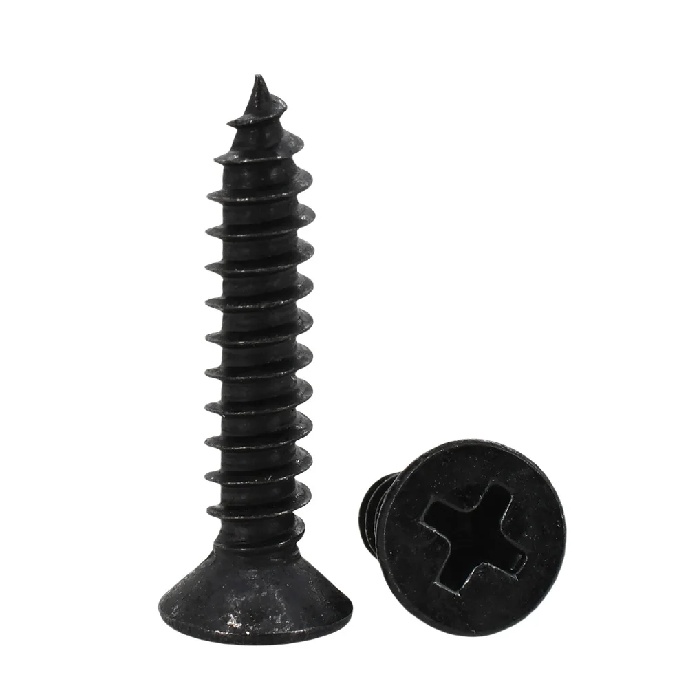 M1 M2 M3 M4 M5 Black Phillips Self Tapping Screw Cross Conuntersunk Flat Head Carbon Steel Electronic Drywall Screws Woodworking self tapping screw