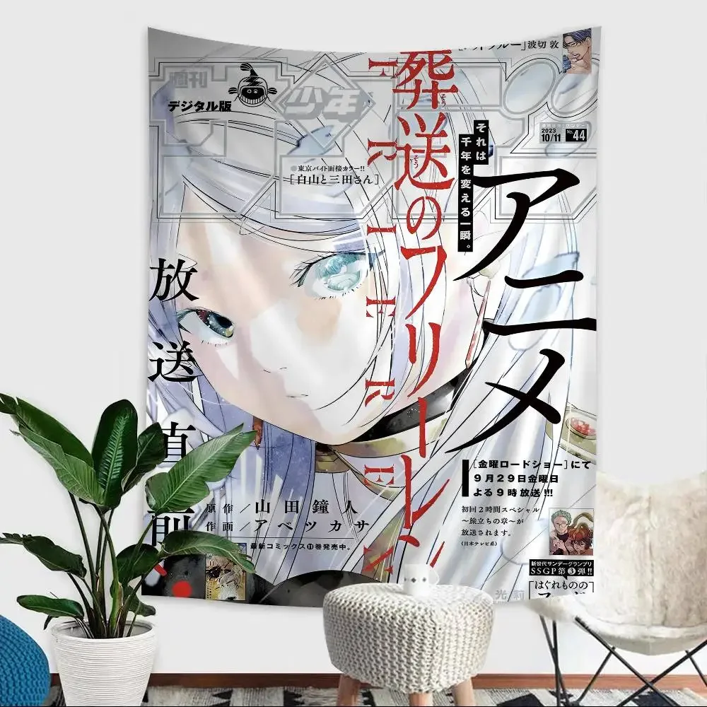 F-Frieren Beyond Journeys End Anime Hanging Bohemian Tapestry Bohemian Wall Tapestries Mandala Cheap Hippie Wall Hanging