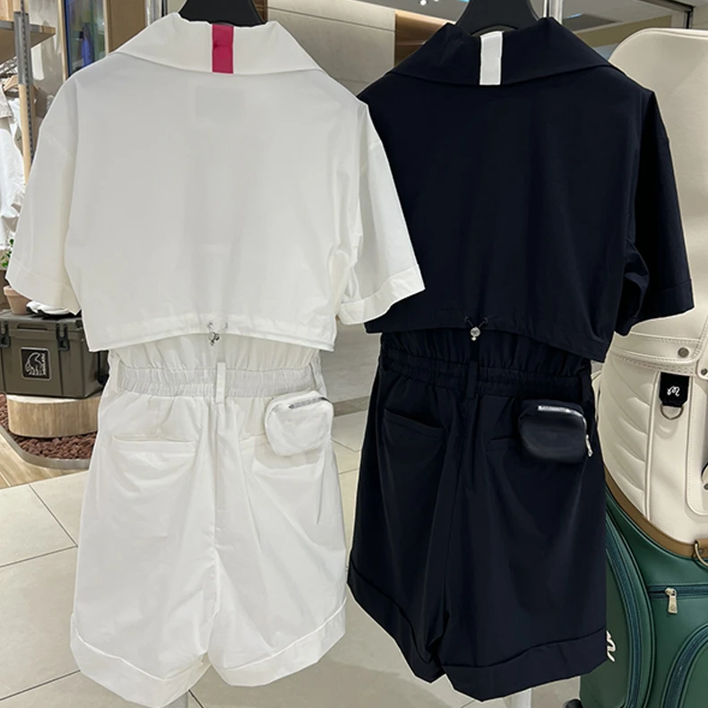 24 Summer Korean Golf Clothing Women's Sports Quick-drying Breathable Jersey Casual Zipper Temperament Jumpsuit
