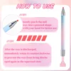 7pcs/Set Reusable Wax Refillable Embroidery Manicure Dotting Tool Nail Art Rhinestone Bead Wax Dotting Pen Otating Glue Point 4