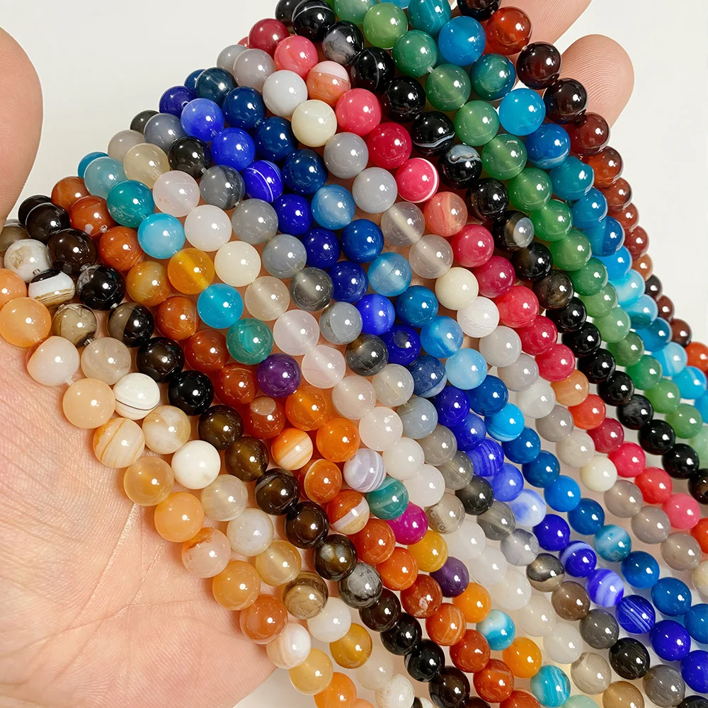 15.5" Dzi Agat Beads Round Drilled Natural Tibetan Agates 6mm 8mm 10mm Loose Beads For DIY Making Jewelry Accessory loose beads