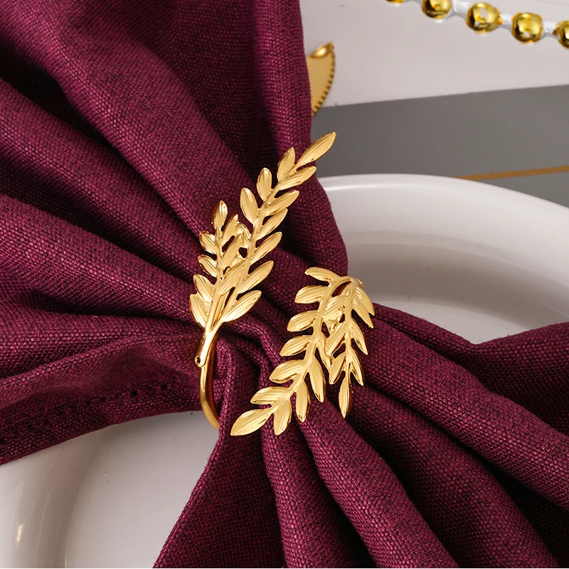 Silver Leaf Metal Napkin Rings 5