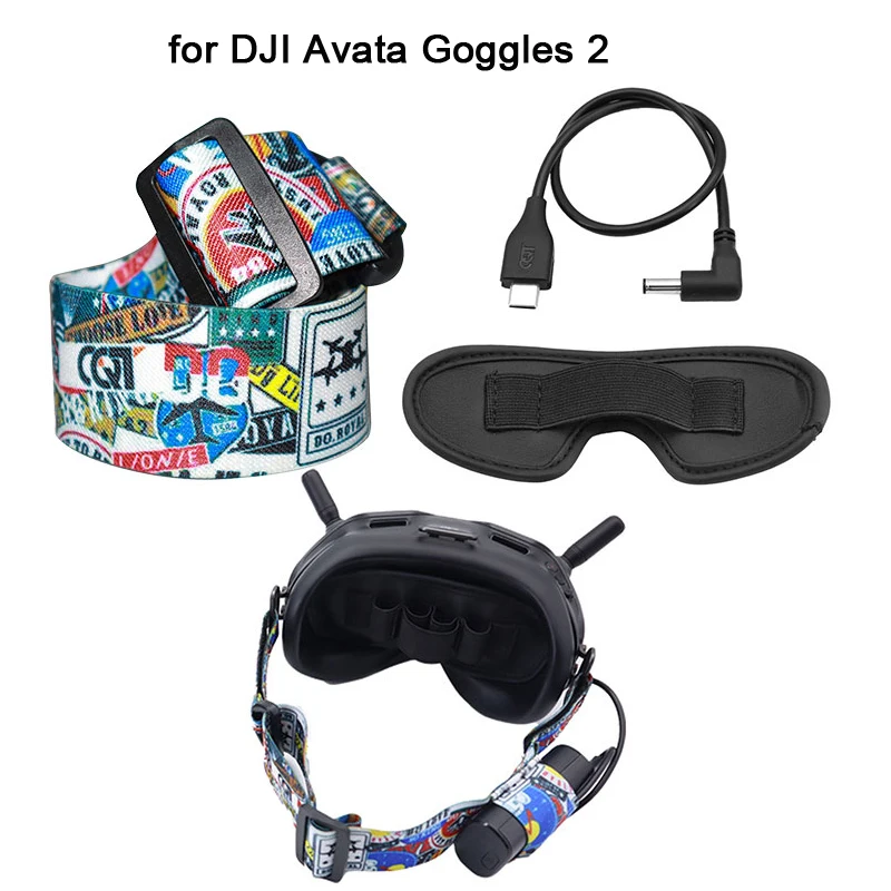 Accessori Per Occhiali Dji Avata 2 Occhiali Da Volo, Cavo Di Alimentazione/Pad Ombreggiante/Fascia Per Dji Avata Drone Quadricotteri
