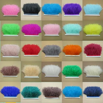 10 metri 8-10 cm piume di struzzo frange per abiti fai da te cucito artigianato costumi decorazione piume finiture
