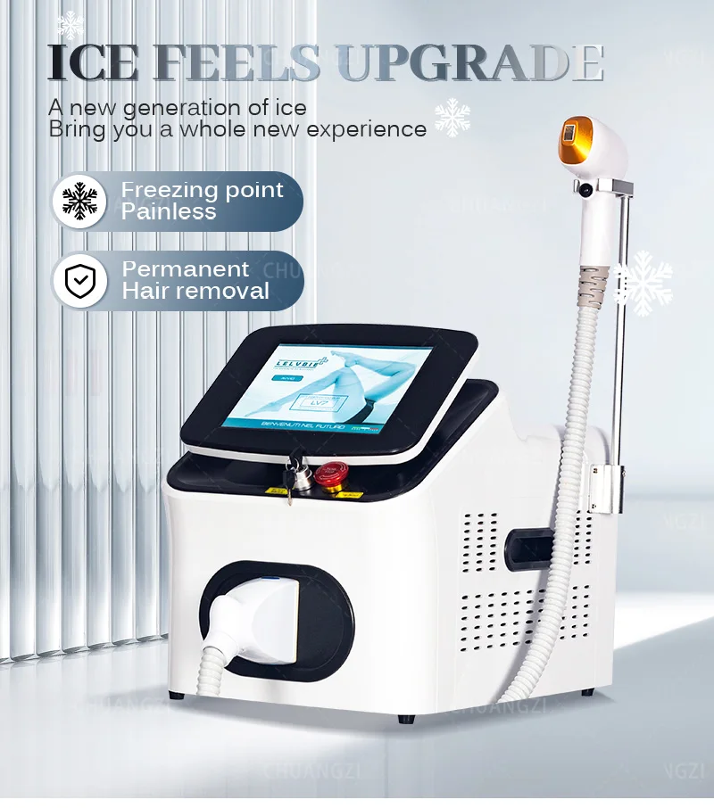 

755 808 1064nm Diode Laser Hair Removal Laser Professional Hair Removal Machine Male and Female Salons 2000w High Power