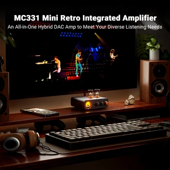 Fosi Audio MC331 2.0 Channel Bluetooth Stereo DAC Amplifier, Mini Audio Power Amp for Passive Speaker, USB DAC Headphone Amp 2
