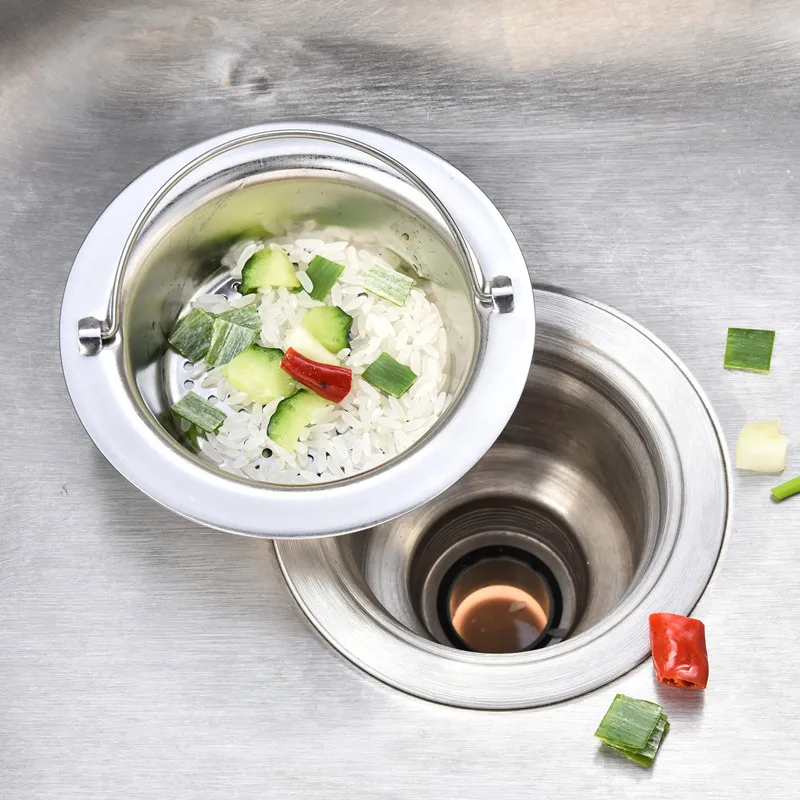 9/11cm Stainless Steel Sink Filter Kitchen Bathroom Sewer Outfall Hair Anti-Blocking Strainer Drain Home Cleaning Accessories