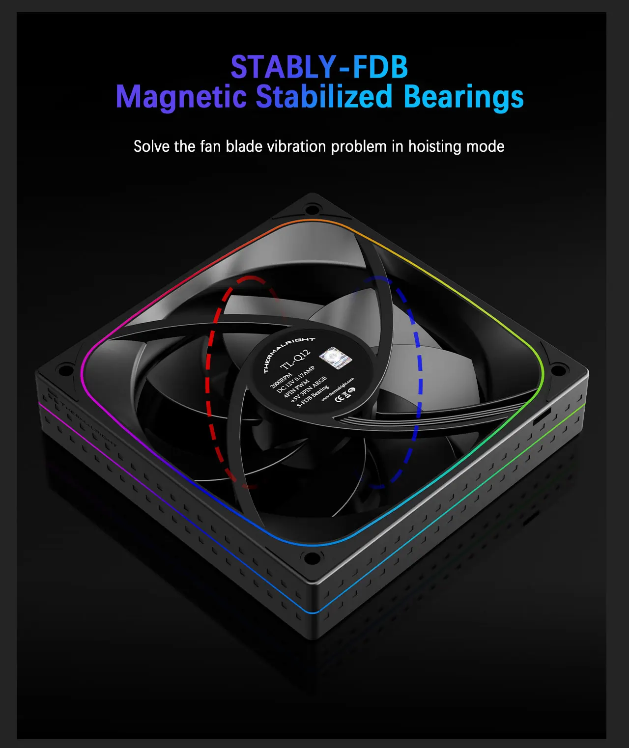 TL-Q12 120MM PWM/ARGB Performance Halo Fan Multi-faceted Minimalistic Lighting E