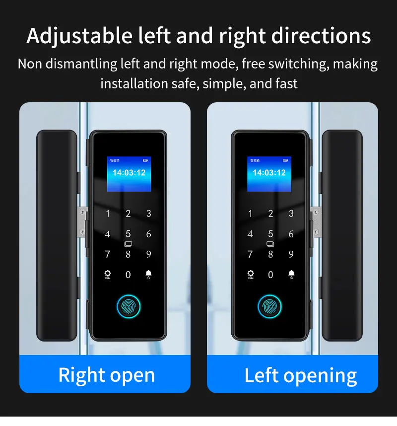 IP54 Waterproof Tuya Bluetooth Smart Door Lock Fingerprint Electronic Rim Lock F