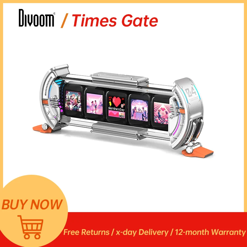 Divoom Times Gate Pixel Art Setup Clock Smart App Control RGB LED Display Home Desktop Decor Birthday Gift Pixel 컴퓨터 스피커