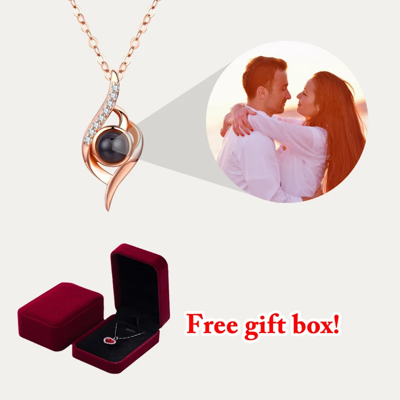 

S925 Custom Projection Necklace Luxury Design Zircon Pendant For Girlfriend Gifts 2023 Romantic Wedding Jewelry With Gift Box