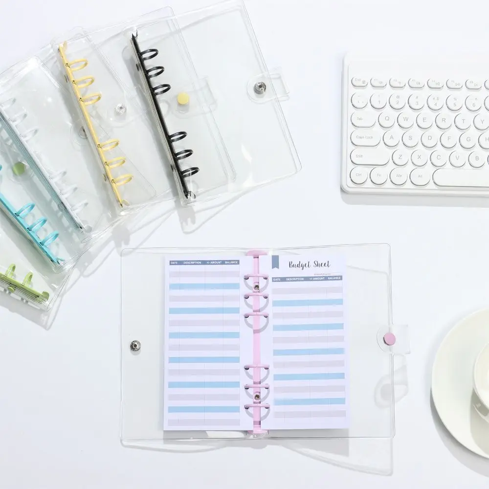 Creative A5 A6 Transparent PVC Loose-Leaf Notebook Cover Folder Macaron Color 6 Ring Binder Journal Planner School Stationery notebook cover