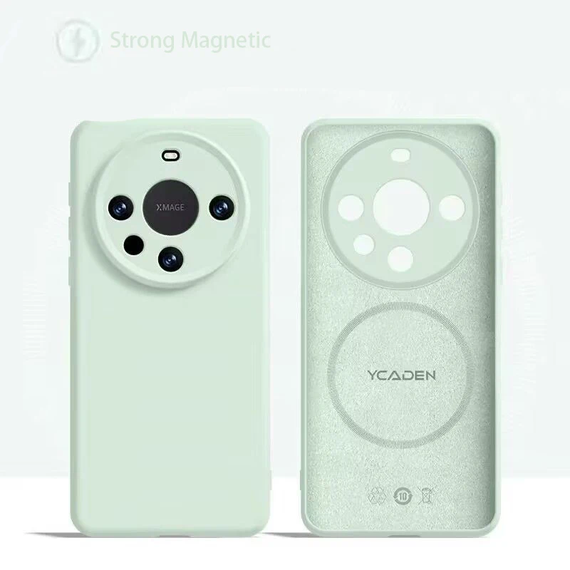 Magnetic Liquid Silicon Wireless Charging Case - Soft Skin Protection Cover
